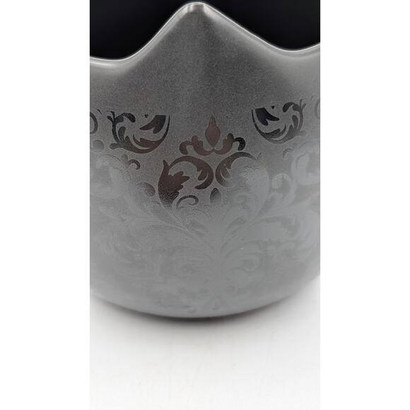 Cat Lady Box Ceramic Yarn Bowl Black Damask Cat Ear Limited Edition - Picture 5 of 8